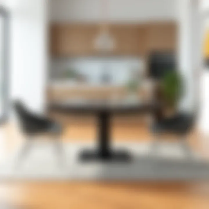 Modern minimalist kitchen table set with sleek lines