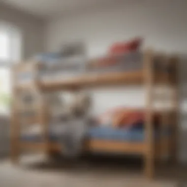 Close-up view of the materials used in a budget-friendly bunk bed