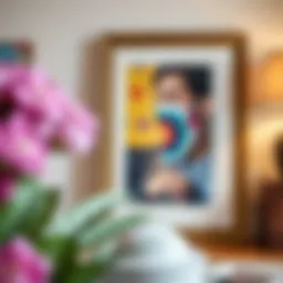 Elegant album cover frame showcasing vibrant artwork