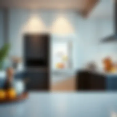 Elegant big refrigerator in a modern kitchen setting