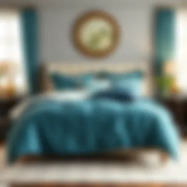 Elegant Teal Comforter Set Elegant teal comforter set on a beautifully styled bed