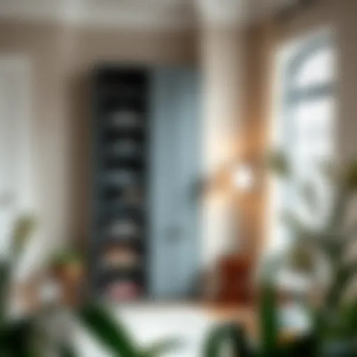 Modern Corner Étagère Cabinet Elegant corner étagère cabinet showcasing modern design