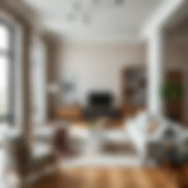 Corner étagère in a contemporary living room setting