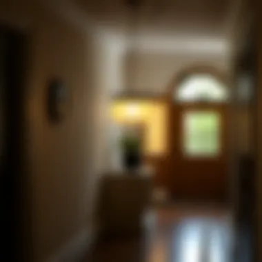 Sophisticated Pendant Lighting in a Contemporary Hall Elegant pendant light illuminating a modern hallway