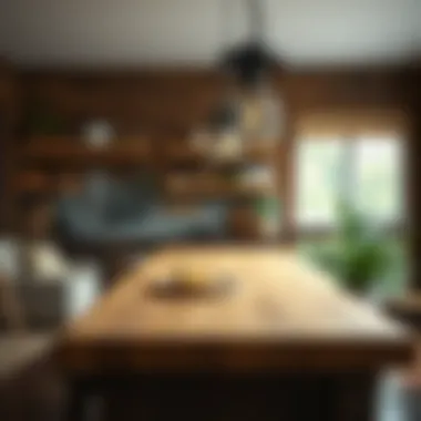 Stylish butcher block countertop integrated into a rustic kitchen design