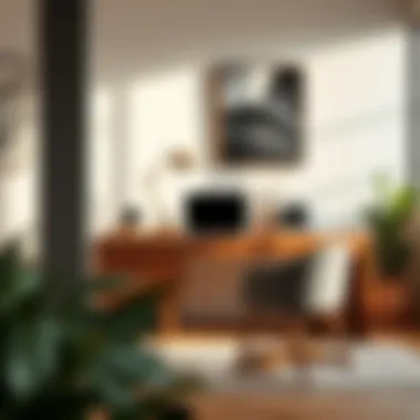 A Stylish Wooden Desk: Enhancing Any Minimalistic Space Stylish wooden desk in a minimalistic setting