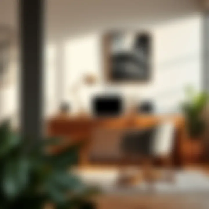 A Stylish Wooden Desk: Enhancing Any Minimalistic Space Stylish wooden desk in a minimalistic setting