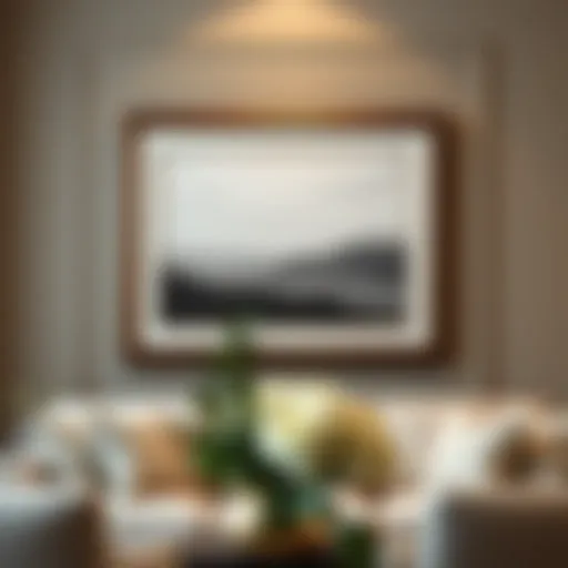 Elegant display of a 65 x 45 frame showcasing artwork