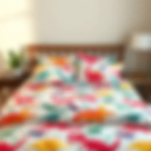 Colorful dinosaur bed sheet set