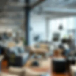 A beautifully arranged discount furniture showroom showcasing various styles.