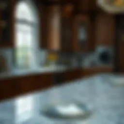 Elegant granite countertop showcasing intricate patterns