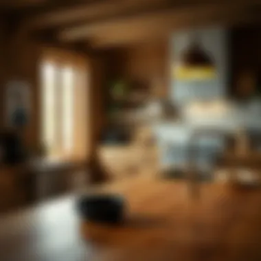 Natural Wooden Charm Warm wooden countertop exuding natural beauty and charm