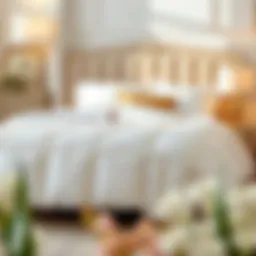 Luxurious white king size quilt set on a beautifully made bed