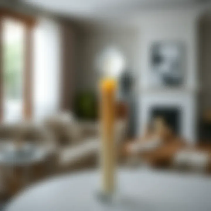 Extra Long Candle in Contemporary Setting An aesthetically pleasing extra long candle displayed in a contemporary home setting.