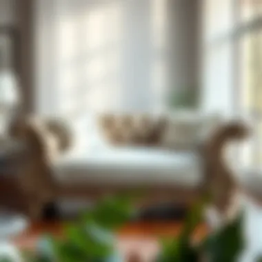 Stylish daybed with intricate design details and plush cushions