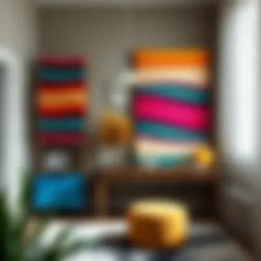 Colorful decorative divider enhancing the aesthetic of a personal space