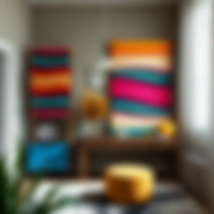 Colorful decorative divider enhancing the aesthetic of a personal space