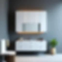 Sleek modern large bathroom wall cabinet showcasing minimalist design