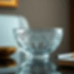 Elegant glass bowl set showcasing intricate designs