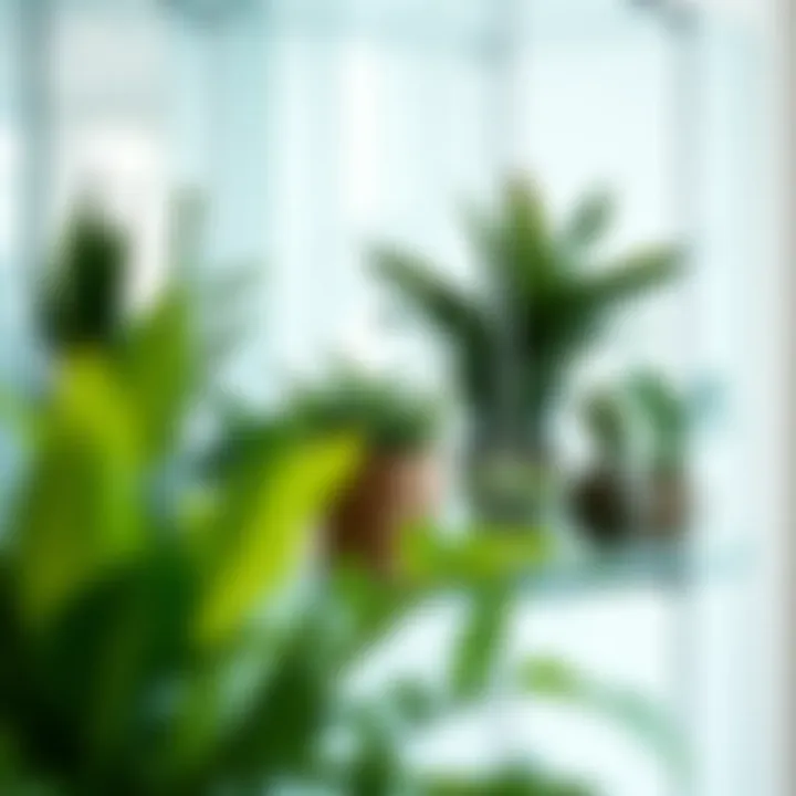 Artistic Plant Arrangements in Glass Trendy plant arrangements inside a glass cabinet