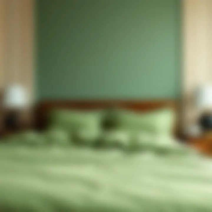 Elegant Interiors with Egyptian Cotton Bedding Elegant bedroom interior featuring green Egyptian cotton bedding