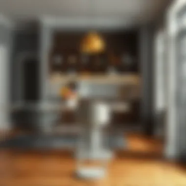 Elegant grey bar stool in a chic dining area