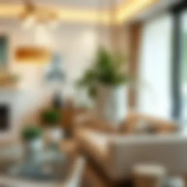 Stylish ceramic hanging planter in a chic living room setting