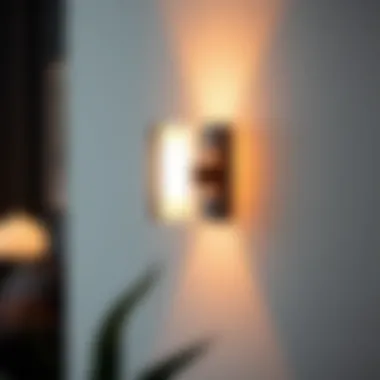 Sleek Modern Wall Sconce Modern wall sconce featuring a sleek design and practical switch