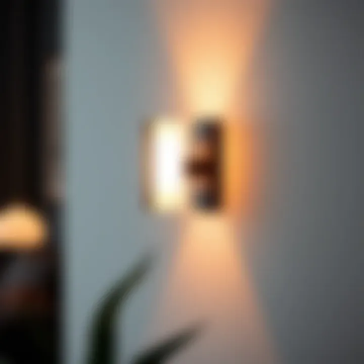 Sleek Modern Wall Sconce Modern wall sconce featuring a sleek design and practical switch
