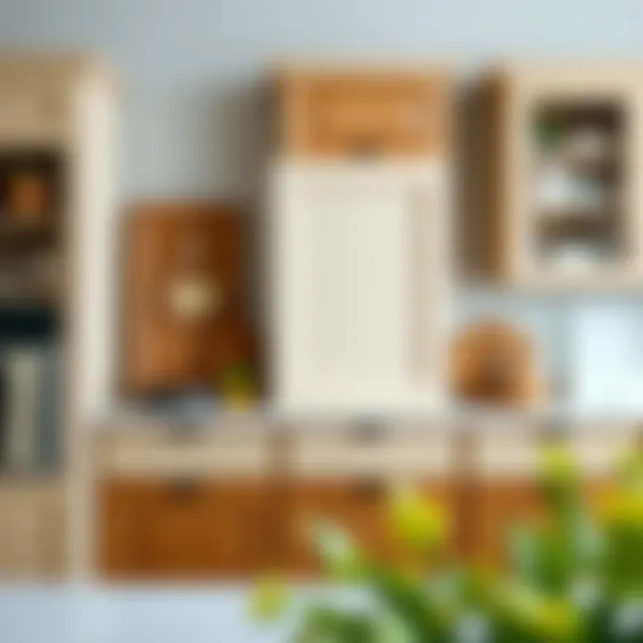 A selection of various materials used in kitchen cabinet doors