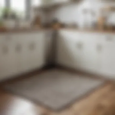 Textured kitchen rug enhancing comfort and style