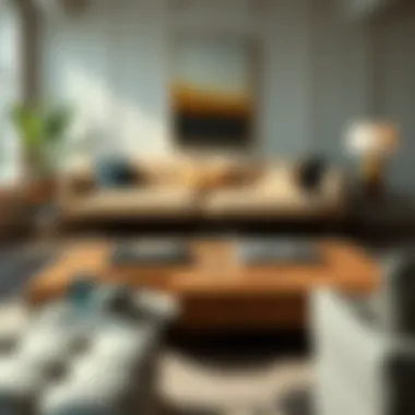 Diverse materials used in large coffee tables with storage