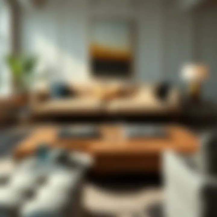 Diverse materials used in large coffee tables with storage