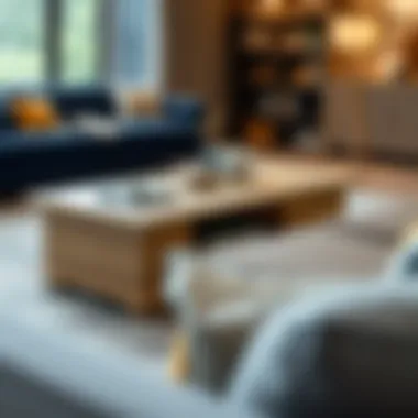 Stylish large coffee table with hidden storage