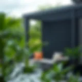 Stylish outdoor patio screen enhancing a serene garden