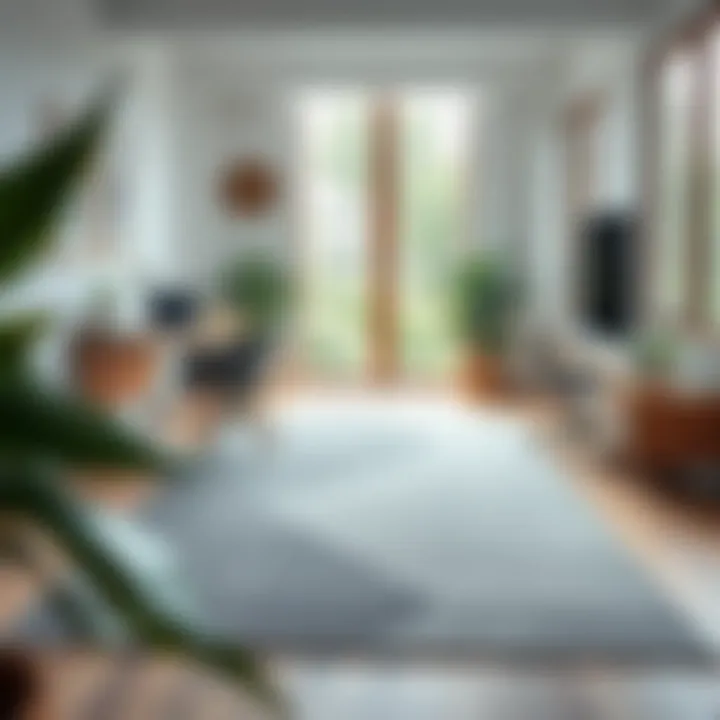 Enhance Your Workspace with a Functional Area Rug Versatile large plain area rug used in a modern office