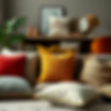 Diverse Materials for Unique Aesthetics A variety of materials used for large square throw pillows