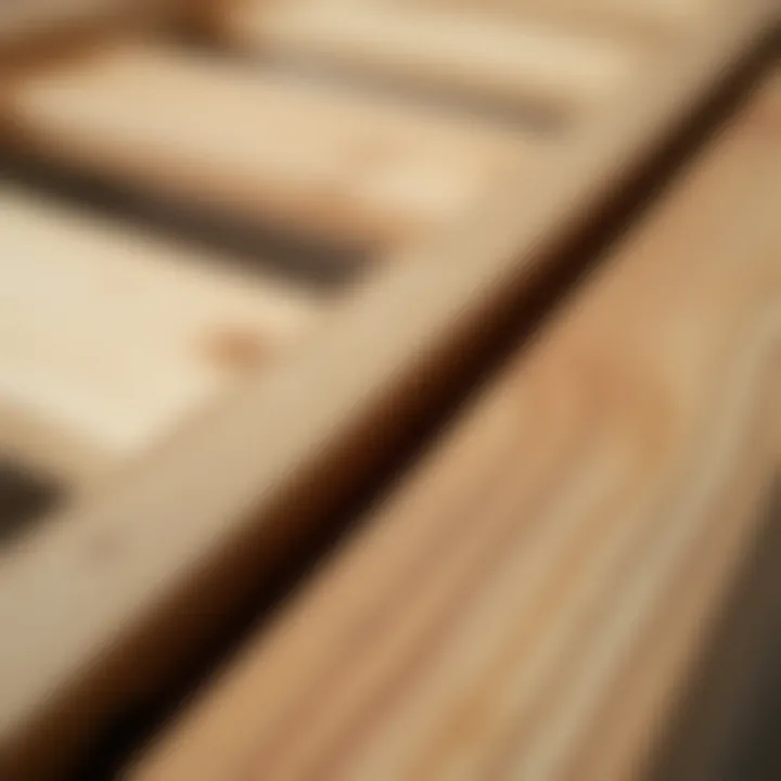Close-up of light wood grain showcasing texture