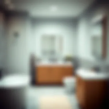 Variety of materials used in bathroom vanities displayed