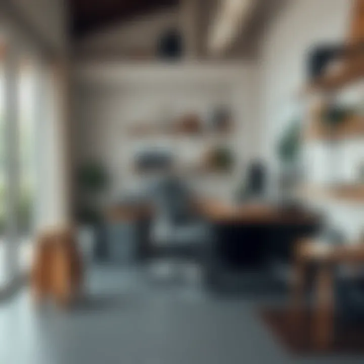 Versatile metal flooring in a home office setting