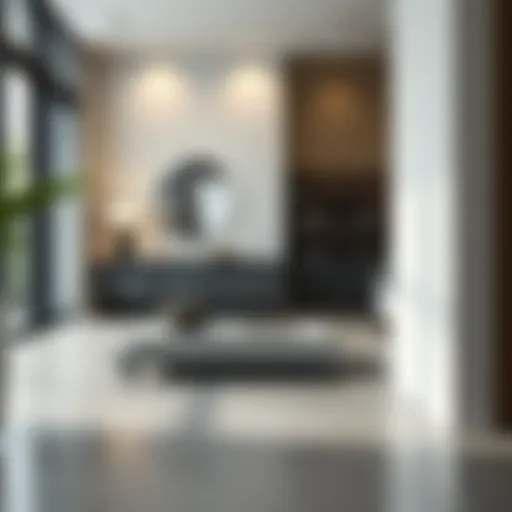 Stylish metal flooring storage solution in modern interior