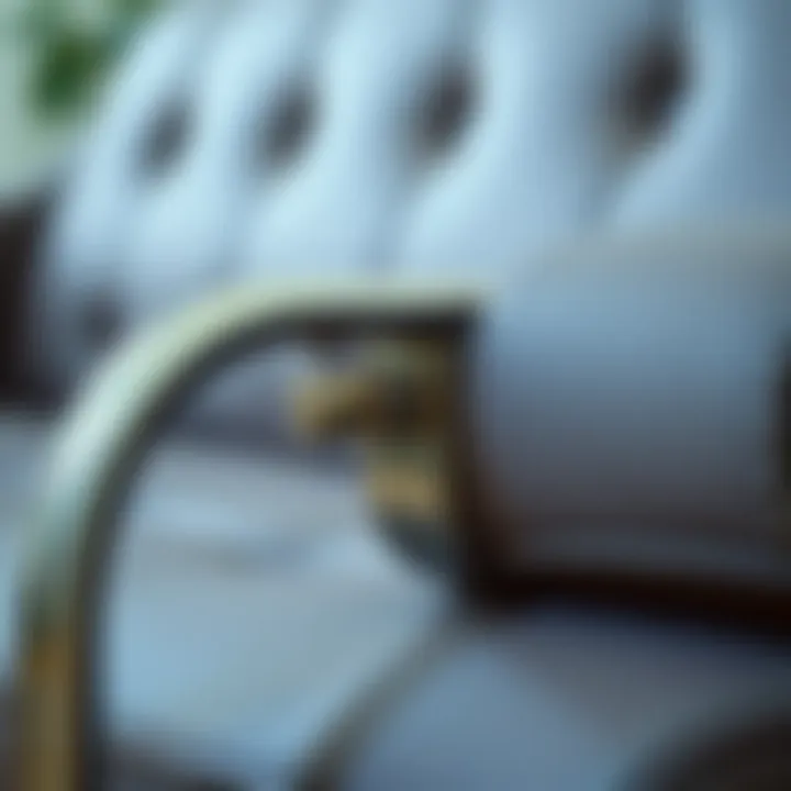 Gliding Mechanism of a Metal Glider Couch Close-up view of the gliding mechanism of a metal couch