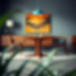 Elegant mid-century dining set for four featuring sleek lines and warm wood tones