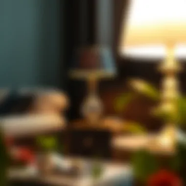 Decorative lamp with drawer in a traditional setting