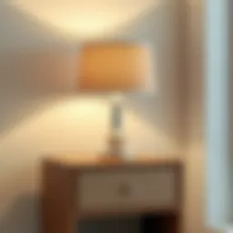 Elegant lamp with drawer showcasing modern design