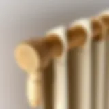 Elegant oak curtain rod showcasing intricate wood grain