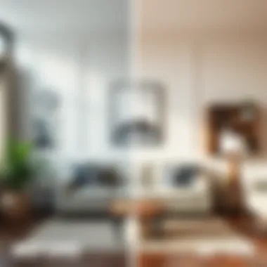 Before and After Interior Transformation Before and after comparison of an interior space