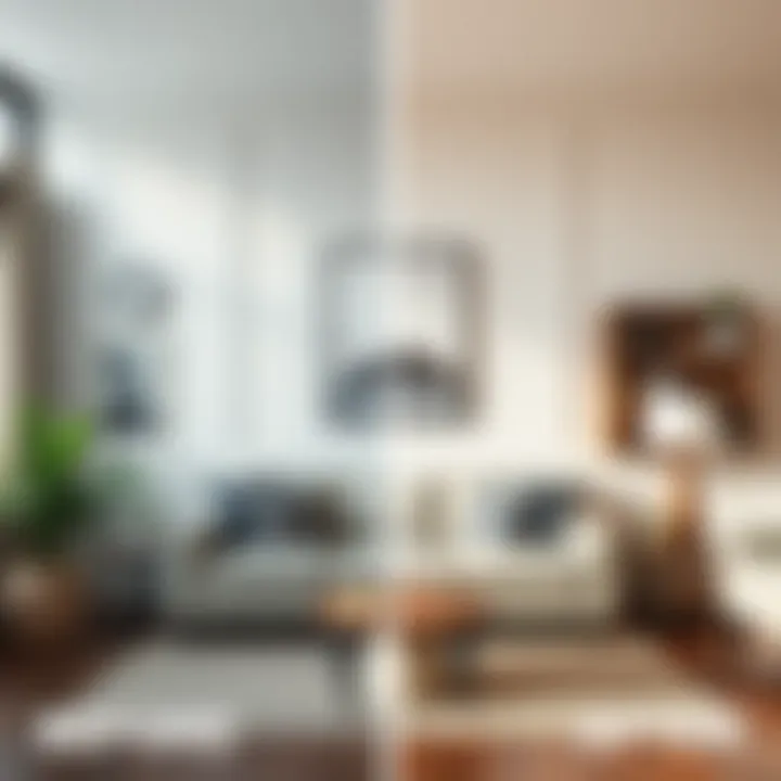 Before and After Interior Transformation Before and after comparison of an interior space