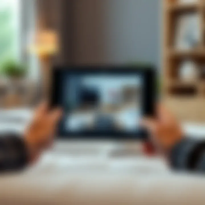 Virtual Design Tools Virtual interior design tools displayed on a tablet