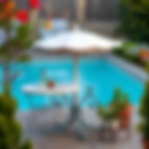 Stylish Outdoor Bistro Table with Cover Elegant outdoor bistro table with a stylish cover